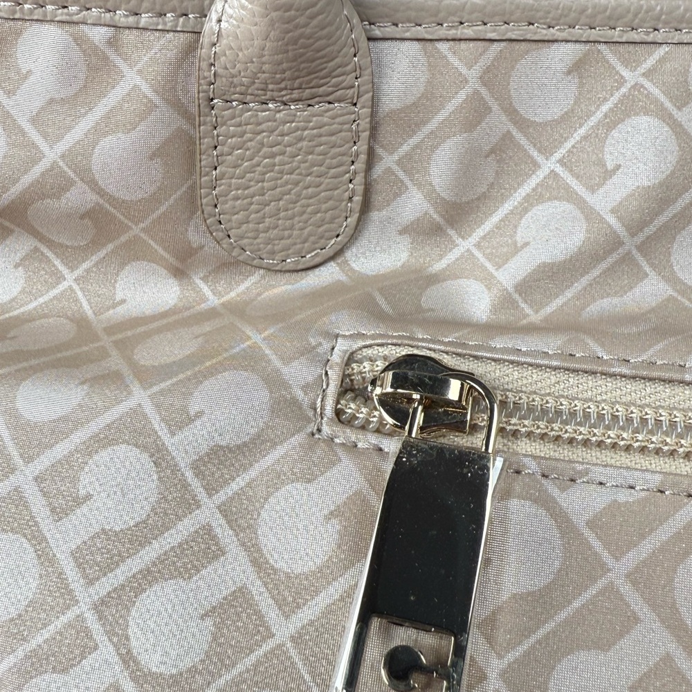 Gherardini Cream & Taupe Softy Tote Bag with Leather Trim and Handles. NWOT - Picture 5 of 14